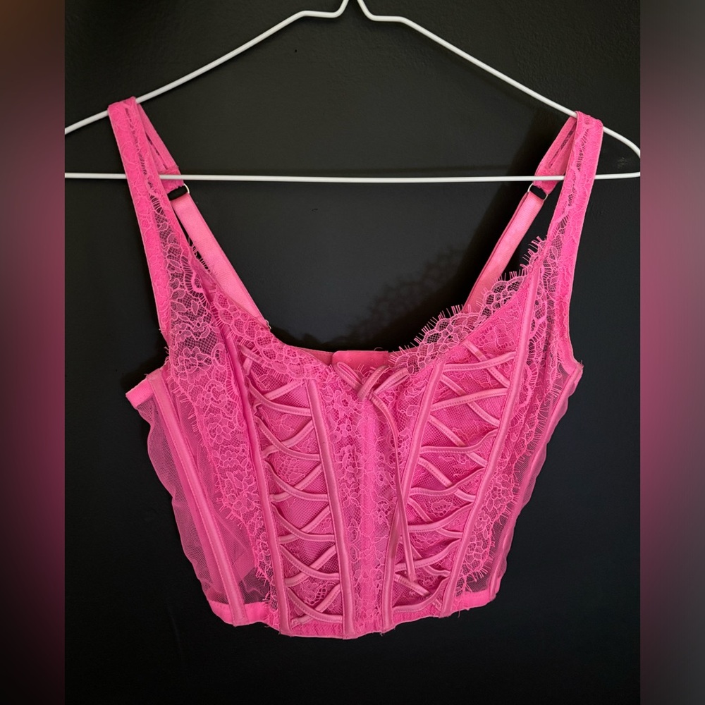 Victoria’s Secret Medium DD hot pink corset top